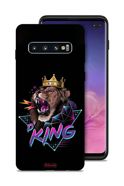 Tolwak غطاء حماية لهاتف سامسونج جالاكسي S10 بلس برسومات الأسد الملك