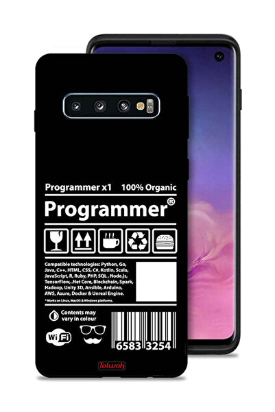 Tolwak Samsung Galaxy S10 Protective Case Cover Programmer Sticker