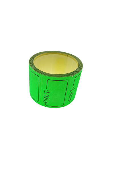 OEM Etichete de preț autoadezive 1,5x3cm, verde fluorescent, pe rolă