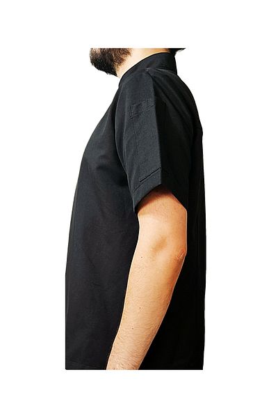 Ant Rotagrup Üniforma ve İş Elbiseleri Chef Jacket Black Color Unisex Snap Fastener Short Sleeve Summer Chef Cook Kitchen Jacket