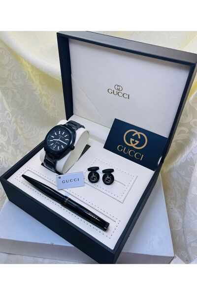 gucca طقم جوتشي رجالي كبك + علبه + كيس + قلم من نفس الماركه