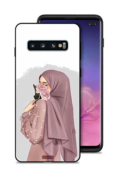 Tolwak غطاء حماية لهاتف سامسونج جالاكسي S10 بلس مع صورة فتاة تحمل ورودًا