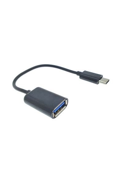 OEM Cablu adaptor OTG USB 2.0 mamă la USB tip C mascul, lungime 11 cm, negru