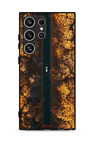 Tolwak غطاء حماية لهاتف سامسونج جالاكسي S24 ألترا 5G بتصميم طريق في أشجار الخريف