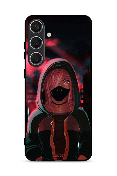 Tolwak غطاء حماية لهاتف سامسونج جالاكسي S25 بلس، رسمة فتاة ترتدي قناعًا