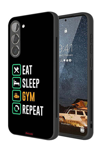 Tolwak غطاء حماية لهاتف Samsung Galaxy S23 Plus 5G، Eat Sleep Gym Repeat