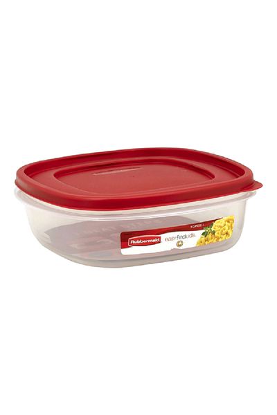 RUBBERMAID Easy Find Lids Square Food Container Chilli Red and Clear 2.1 Liter