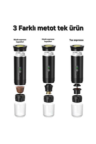 Fabrikasyon Taşınabilir Espresso Makinesi Versiyon 2 (Gri) 20Bar