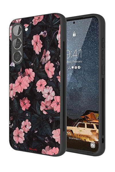 Tolwak غطاء حماية لهاتف سامسونج جالاكسي S23 5G - لون الخوخ والورود الصغيرة