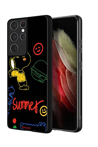 Tolwak غطاء حماية لهاتف سامسونج جالاكسي S21 ألترا 5G، ملصق صيفي