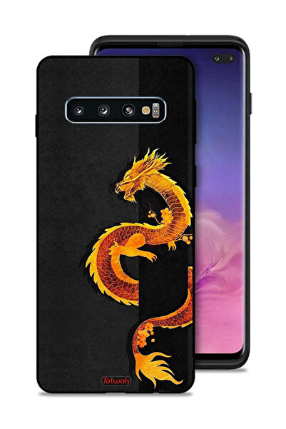 Tolwak غطاء حماية لهاتف سامسونج جالاكسي S10 بلس بتصميم فن التنين
