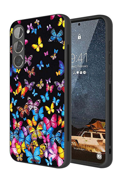 Tolwak غطاء حماية لهاتف سامسونج جالاكسي S23 بلس 5G بنقشة فراشات ملونة