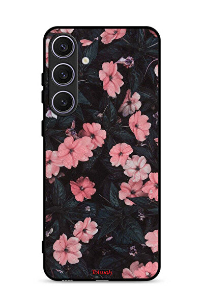 Tolwak غطاء حماية لهاتف سامسونج جالاكسي S24 5G - لون الخوخ والورود الصغيرة