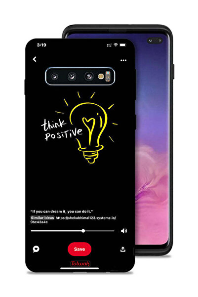 Tolwak غطاء حماية لهاتف سامسونج جالكسي S10 بلس - فكر بإيجابية