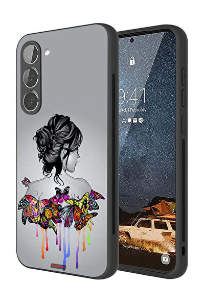 Tolwak غطاء حماية لهاتف سامسونج جالاكسي إس 23 بلس 5G برسومات فراشات وفتاة فني...