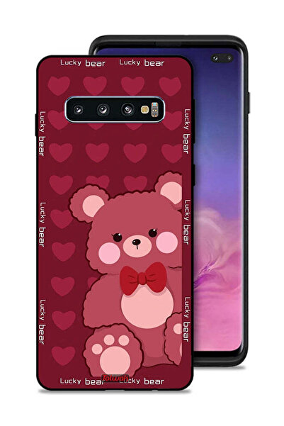 Tolwak غطاء حماية لهاتف سامسونج جالاكسي S10 بلس بتصميم الدب المحظوظ