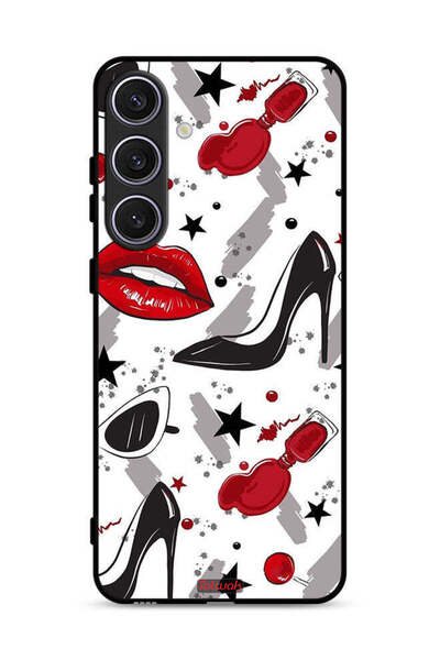 Tolwak غطاء حماية لهاتف سامسونج جالاكسي S24 بلس 5G برسومات أحمر الشفاه والأحذية