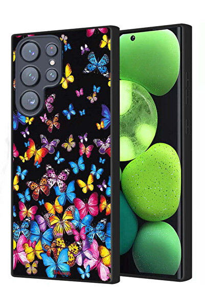 Tolwak غطاء حماية لهاتف سامسونج جالاكسي S22 ألترا 5G بنقشة فراشات ملونة