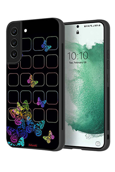 Tolwak غطاء حماية لهاتف سامسونج جالكسي S22 بلس 5G بنقشة فراشات ملونة