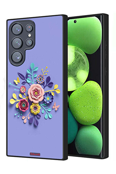 Tolwak غطاء حماية لهاتف سامسونج جالاكسي S23 ألترا 5G برسومات زهور فنية