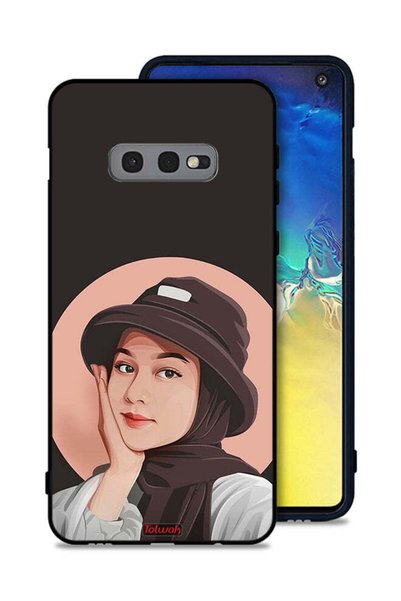 Tolwak غطاء حماية لهاتف Samsung Galaxy S10e بتصميم فتاة قبعة لطيفة ورسم فني