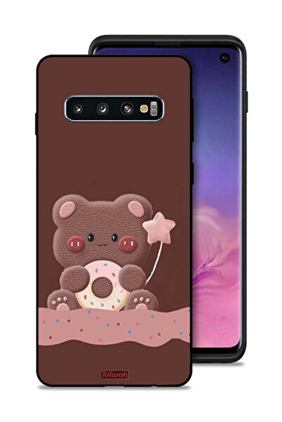 Tolwak غطاء حماية لهاتف سامسونج جالكسي S10 بتصميم دب الدونات