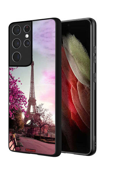 Tolwak Samsung Galaxy S21 Ultra 5G Protective Case Cover Eiffel Tower