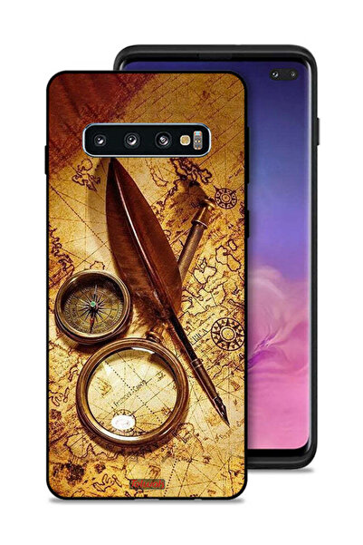 Tolwak غطاء حماية بتصميم بوصلة عتيقة من سامسونج جالكسي S10 بلس