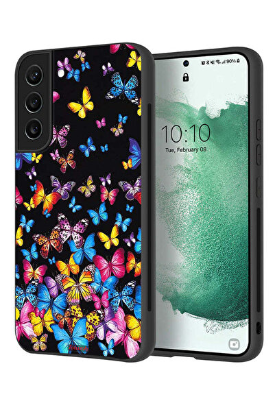 Tolwak غطاء حماية لهاتف سامسونج جالكسي S22 بلس 5G بنقشة فراشات ملونة