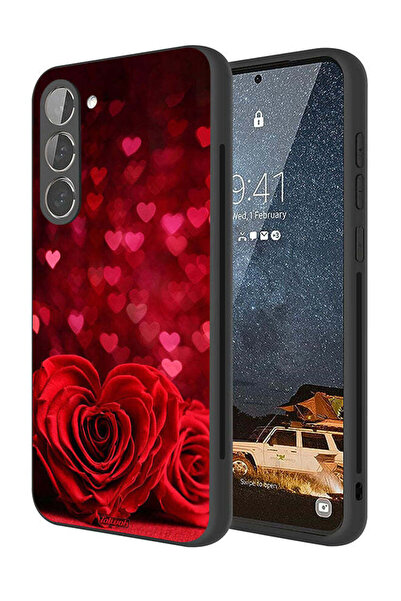 Tolwak غطاء حماية لهاتف Samsung Galaxy S23 5G بتصميم زهور على شكل قلب وفن تجريدي