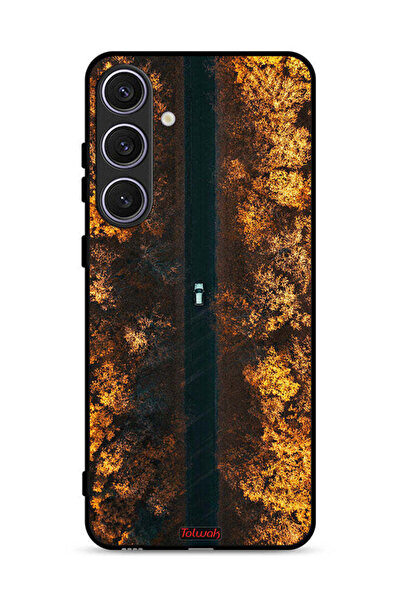 Tolwak غطاء حماية لهاتف سامسونج جالكسي S25 بتصميم طريق في أشجار الخريف