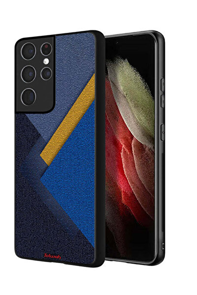 Tolwak غطاء حماية لهاتف سامسونج جالاكسي S21 ألترا 5G بنقشة مثلثات جلدية
