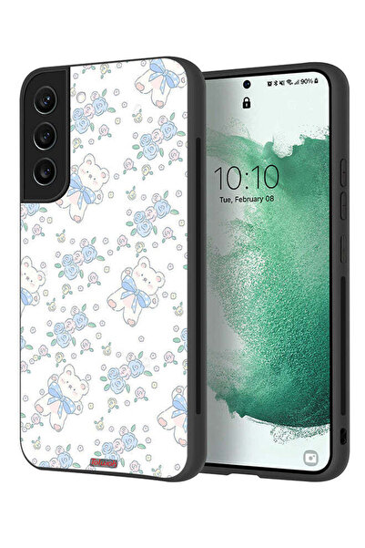 Tolwak غطاء حماية لهاتف سامسونج جالكسي S21 FE 5G مع أيقونة دب تيدي لطيف وزهور