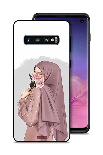 Tolwak غطاء حماية لهاتف سامسونج جالاكسي S10 بتصميم فتاة تحمل ورودًا