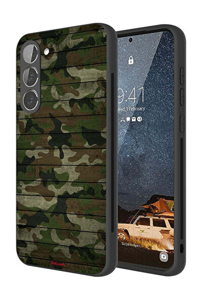Tolwak Samsung Galaxy S23 Plus 5G Protective Case Cover Camouflage Wooden Pat...