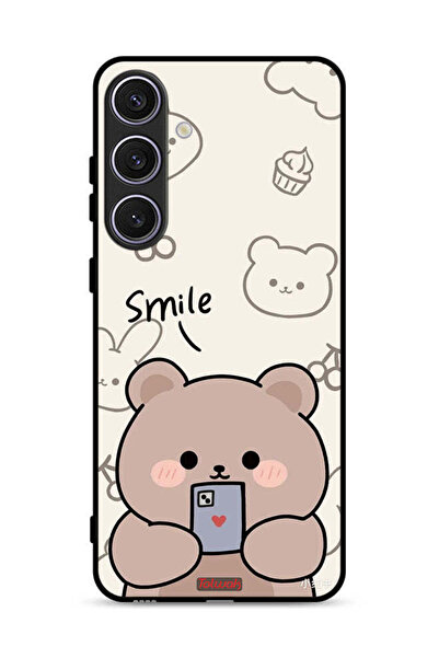 Tolwak غطاء حماية لهاتف سامسونج جالاكسي S24 5G برسومات الدب المبتسم