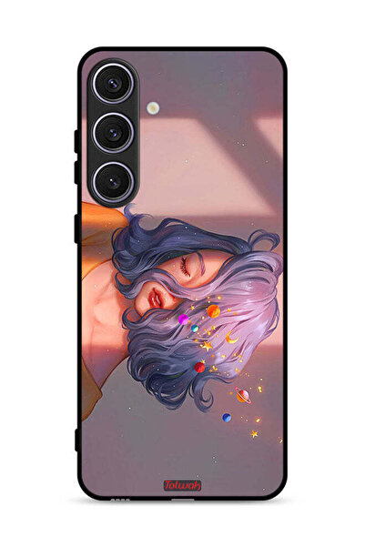 Tolwak غطاء حماية لهاتف سامسونج جالكسي S25 بتصميم فتاة وفن الفضاء