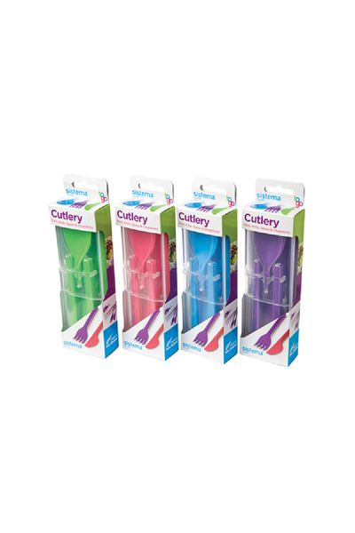 Sistema To Go BPA-Free Dishwasher Safe Cutlery Set with Carry Case Assorted Color