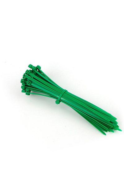 OEM Set de 100 de bride de cablu din plastic, 4 x 200 mm, autoblocante, tip guler, pentru fixare și legare, verzi