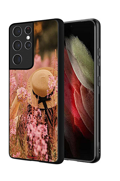 Tolwak Samsung Galaxy S21 Ultra 5G Protective Case Cover Hat Girl In Flowers