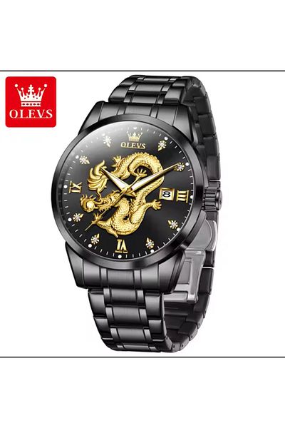 OLEVS Steel Men's Watch New Season Dragon Snake Detail Watch Qurtz