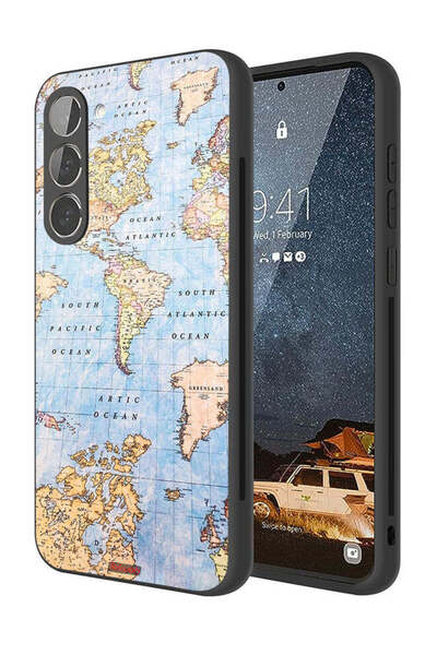 Tolwak Samsung Galaxy S23 Plus 5G Protective Case Cover World Map