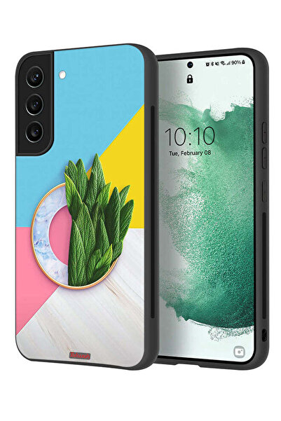 Tolwak غطاء حماية لهاتف سامسونج جالاكسي S22 بلس 5G بنمط أوراق تجريدية