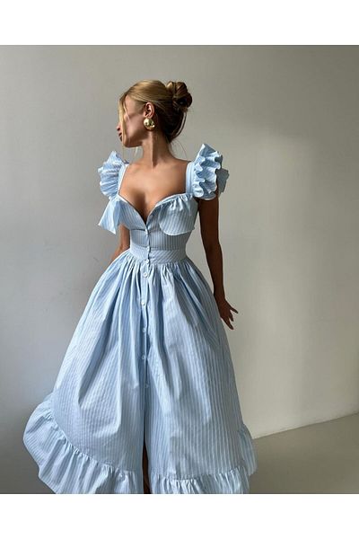 D'RECCY ROCHIE LUNGĂ FEMEI FLORELE DREPTĂ CU DRES DE TĂIȚĂ