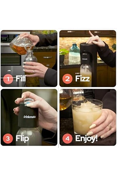 Drinkmate Omnifizz Sparkling Water And Soda Maker, Four Cylinder Bundle