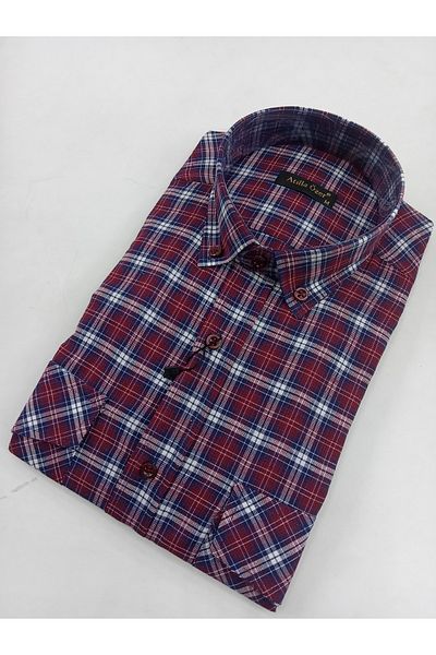 ATİLLA ÖZER Cotton Long Sleeve Double Pocket Pockets Covered Button Shirt