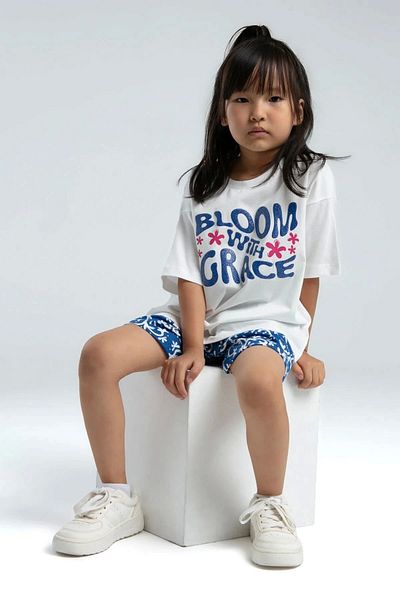 Rolypoly Mother daughter shorts set - white