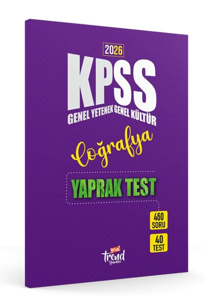 Yeni Trend Yayınları 2026 Kpss Lisans Coğrafya Gygk Yaprak Test