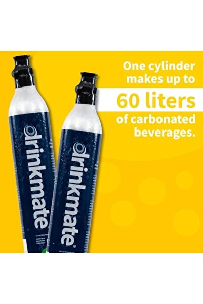 Drinkmate 60 Litre Spare Gas Co2 Cylinders, Compatible With Sodastream- 2 Pack - Filled