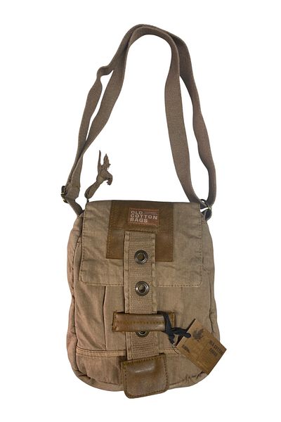 Old Cotton Vintage Small Casual Unisex Daily Crossbody Messenger Bag S Size 20X24Cm